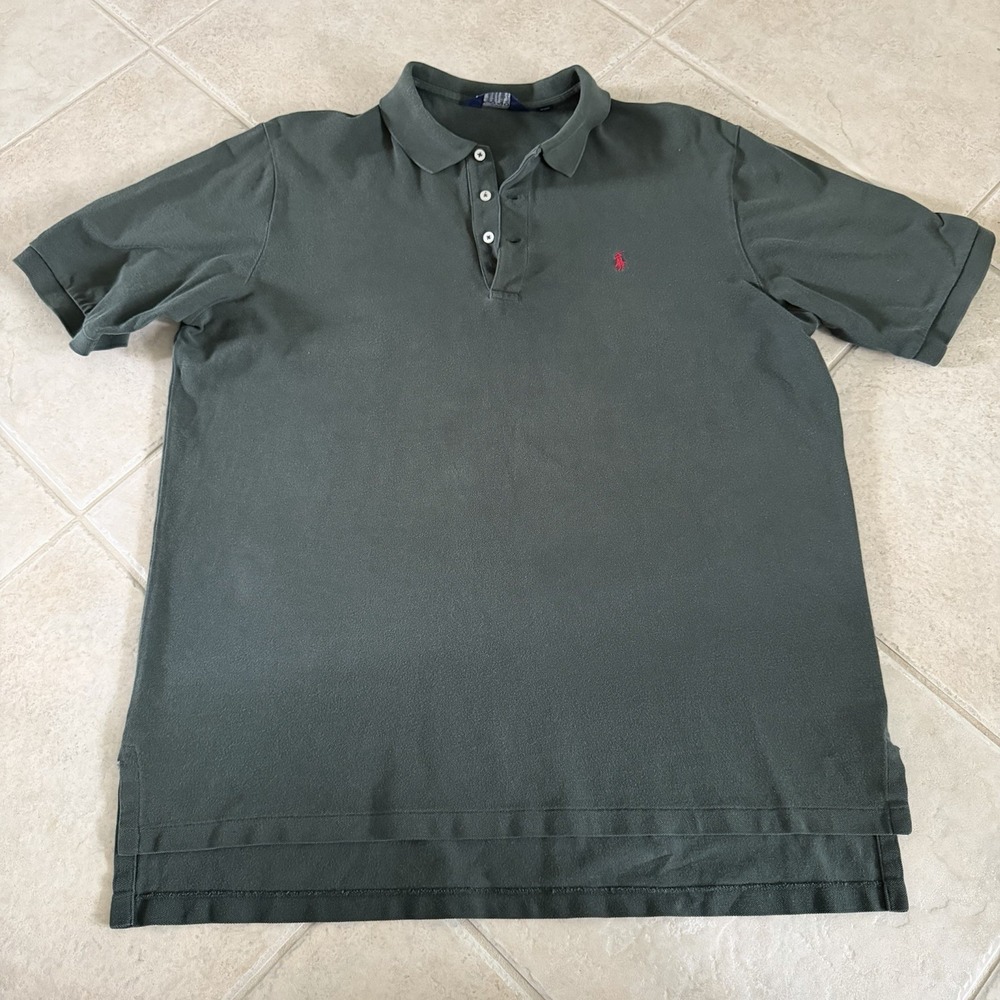 Ralph Lauren Polo Golf Shirt Mens XL Green Short Sleeve 100% Cotton